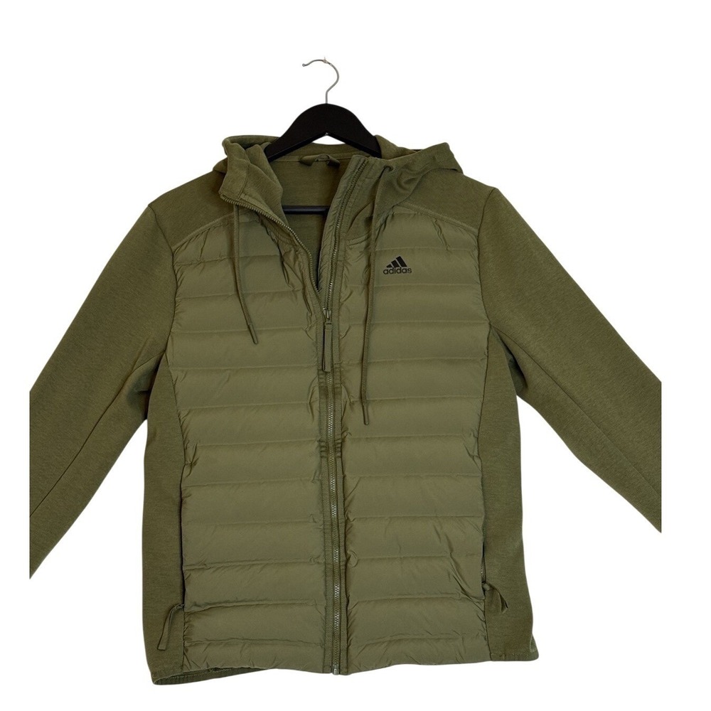 Adidas Men Hiking Varilite Hybrid Outdoor Jacket Focus Green GT9199 Slim Fit S